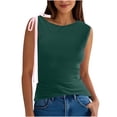 thumbnail image 2 of Wiyuqeen Womens Summer Tank Tops Sleeveless Bow Tie Tanks Crew Neck Slim Fit Crop Tees Solid Color Casual Y2K Tshirts Trendy Tanks, 2 of 7