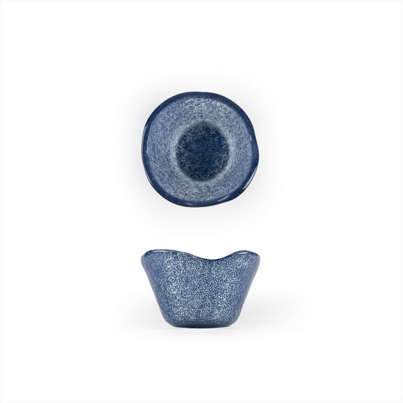 Turgla Fusion Glass dia.3.25" h:2" 4 oz. Round Blue Glass Ramekin (Set of 4)