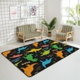 thumbnail image 4 of SKYSONIC Area Rug Dino Dinosaurs Doodles Nursery Rug Floor Mat Kids Playing Mat 5'3" x 4' (63 x 48 in) for Living Room Bedroom, 4 of 6