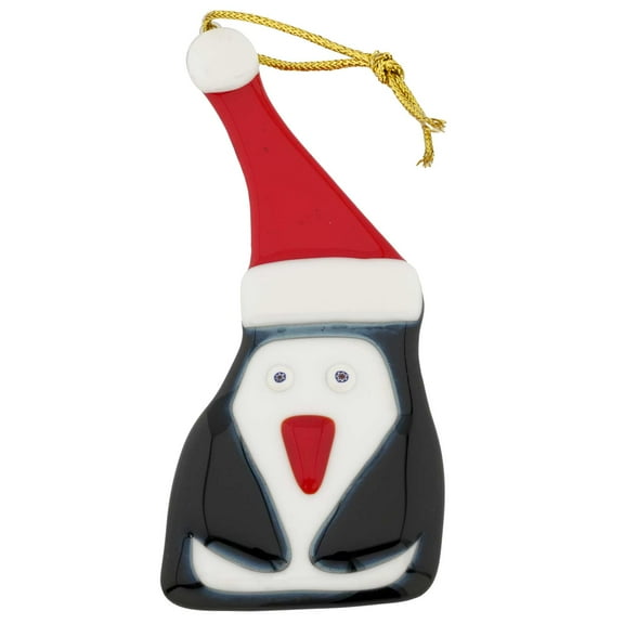 GlassOfVenice Murano Glass Penguin Christmas Ornament
