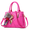015Fuchsia, variant on Black Ruffled Faux Leather Tote Bag for Women bolsos de mujer Large Capacity Quilted Shoulder Handbag with Cute Bunny Charm Top Handle Purse for Daily Use