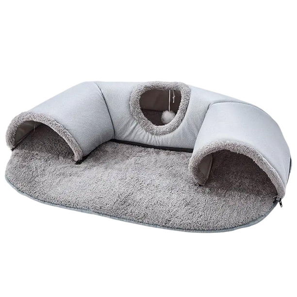 Alfombra túnel para gatos, centro de actividades para gatos, área de juegos, tapete extraíble para ejercicios, 2 en 1 85cmx70cm