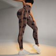 thumbnail image 1 of MKLEKYY Pantalones deportivos para mujer, pantalones de yoga teñidos con lazo y huecos laterales para mujer, pantalones de fitness de cintura alta, pantalones deportivos ajustados color melocotón, 1 of 4