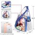 thumbnail image 3 of Sac à Bandoulière en PVC Transparent Approuvé pour Stade, Sac à Dos avec Sangle Réglable Bleu, 3 of 8