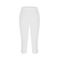 thumbnail image 5 of Kmdttou Women's Summer High Waisted Solid Color Capris Matching Slim Fitting Yoga Gym Pants, 5 of 6