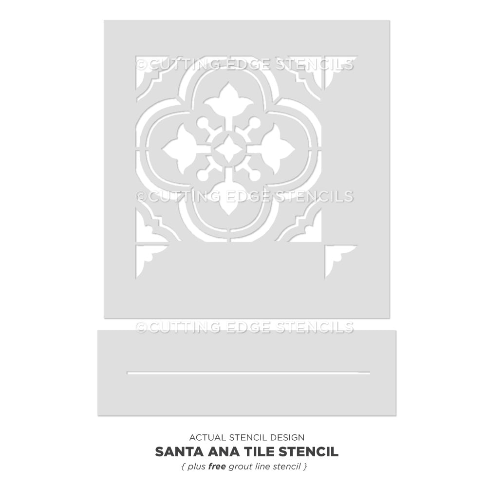 Santa Ana Tile Stencil - Large Size - 12x12 Tile image 2