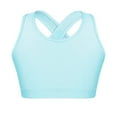 thumbnail image 2 of Ocealan Girls Crisscross Back Sports Bra Gymnastics Dance Sports Crop Top Yoga Shirts Light Blue 12, 2 of 4