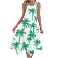 thumbnail image 1 of Una Línea Vestidos de Verano para las Mujeres 2025 Impresión Bolsillos Vestido de Camiseta, Cuello Redondo Vestido de Playa sin Mangas, 1 of 7