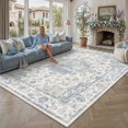 thumbnail image 2 of BERTHMEER 12'x15' Large Area Rugs for Living Room Vintage Rugs for Bedroom Blue Non Slip Washable Farmhouse Dining Room Oriental Traditional Office Distressed Carpets, 2 of 8