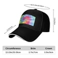 thumbnail image 2 of Baseball Cap, Colorful Tie Dye Golf Hat, Black Adjustable Baseball Hats for Women Men Outdoor Travel Daily Wear, 2 of 8