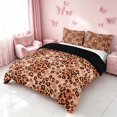 thumbnail image 2 of Homewish Brown Cheetah Print Bedding, Animal Duvet Cover Full, Black Reversible, 3pcs 1 Duvet Cover and 2 Pillowcases, 2 of 6