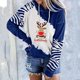 thumbnail image 4 of Moda mujer cuello redondo manga larga otoño camiseta Navidad impresión blusa con capucha Tops Fridja  fksj4476, 4 of 6