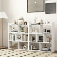 thumbnail image 4 of Patiojoy 7 Cubes Open-back Bookshelf Home Storage Display Shelf Horizontal Bookcase Free-standing Unit with Anti-Toppling for Study Living Room White, 4 of 9