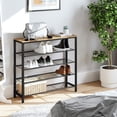 thumbnail image 2 of 5-Tier Shoe Rack Bench Shoe Storage Organizer 16-20 Pairs for Closet with 4 Mesh Shelves and Large Top for Bags Brown and Black, 2 of 7