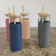 thumbnail image 6 of Travelwant 500ml Glass Water Bottle with Bamboo Lid and Straw, Wide Mouth Water Tumbler Drinking Cups, Straw Silicone Protective Sleeve BPA Free, 6 of 7