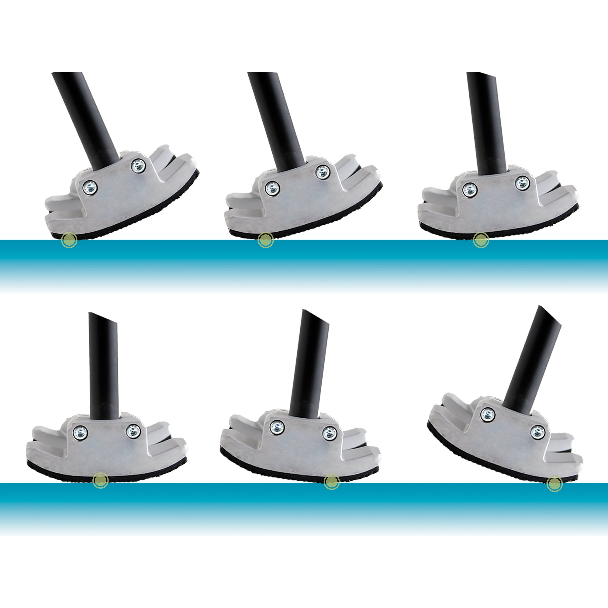 (2 pack) Able Life Universal Tru-Stride Quad Cane Tip, self-standing tip for 3/4" canes