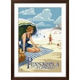 thumbnail image 2 of Art.com Pensacola, Florida - Woman on the Beach Art Print by Lantern Press, Brown Frame Wall Art, 32" x 44", 2 of 5