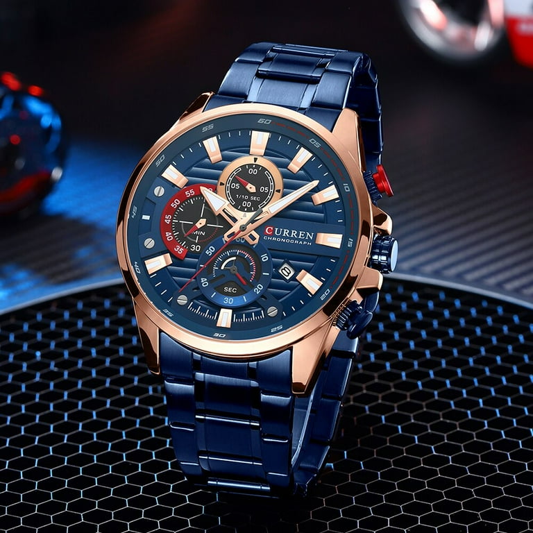 Curren blue watch cheap