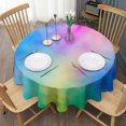 thumbnail image 3 of Rainbow Tie Dye Cloud Round Tablecloth 60"x60",Wrinkle Wipeable Table Cloth for Kitchen Dining Room Picnic Patio Party, 3 of 6