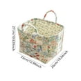 thumbnail image 2 of Boho Fabric Storage Basket with Handles, Large Capacity Foldable Floral Organizer for Clothes and Sundries, Quilted Puffer Tote Bag for Home, Picnic, Shopping, Travel, 2 of 7
