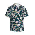 thumbnail image 2 of Daiia Lilies Flowers Hawaiian Shirt for Men Gentle Cotton Regular Short Sleeve Casual-3X-Large, 2 of 9