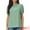 Green, variant on Women's Puff Sleeve Eyelet Tops Back Button Down Blouses L Dusty Pink