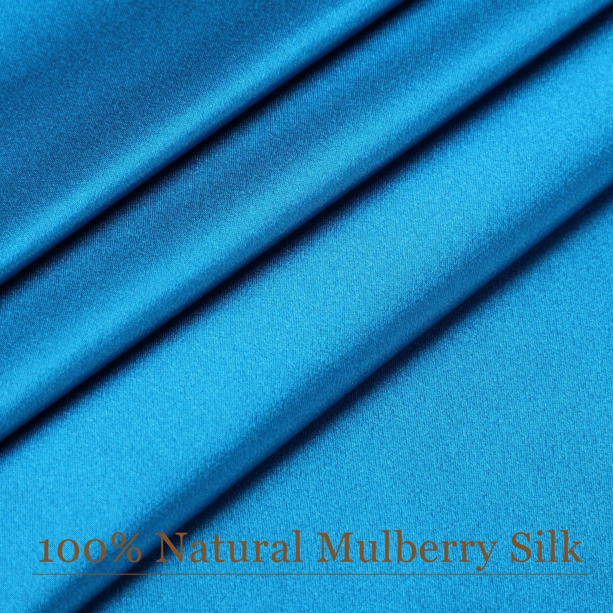 REGALWOVEN Silk Pillowcase Travel Silk Pillow Cover for Hair and Skin with Zipper Closure, Peacock Blue 14" x 20"