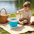 thumbnail image 6 of Collapsible Bucket, Small Cleaning Mop Buckets for Car Washing Tub Plastic Foldable Portable Camping Beach Sand Water Pot Pail Space Saving Blue, 6 of 6