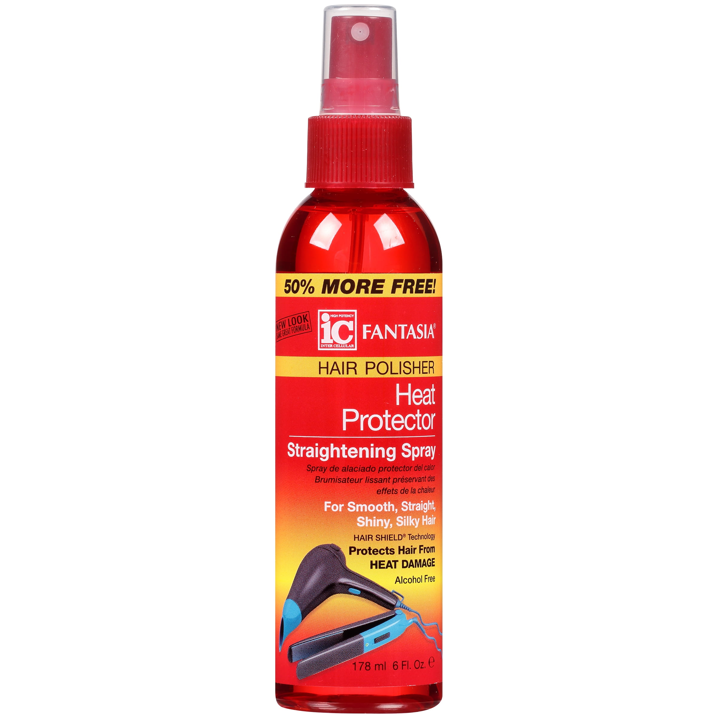 Fantasia High Potency IC Moisturizing Straightening Heat Protectant Hair Polisher Spray with Aloe & Vitamin E, 6 fl oz