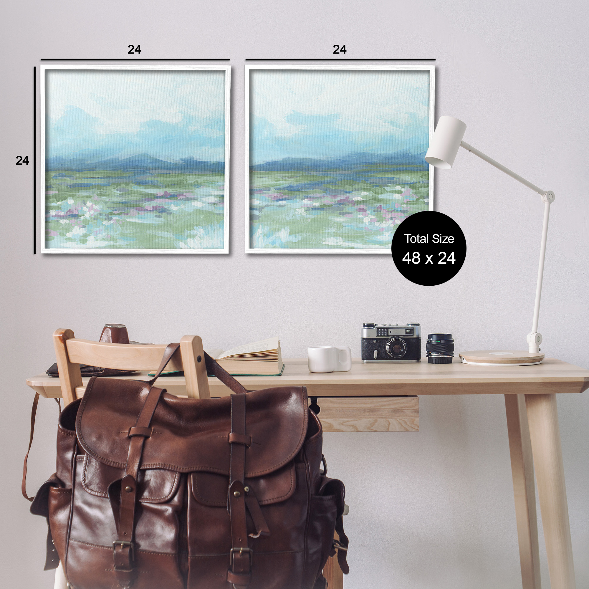 Stupell Industries Stormy Mountain Landscape Landscape Painting White Framed Art Print Wall Art, 24 x 24, Set of 2