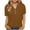 Brown, variant on Kovlvoll Women's Tops Summer Cotton Linen Casual Short Sleeve Button V Neck Loose Solid Color T-Shirt Top