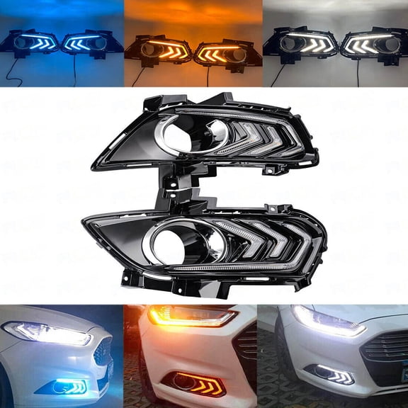 3 Color LED Driving Fog Light Daytime Running Lamp For 2013-2016 Ford Fusion DRL