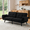 Black, variant on Gewnee 74.8"Futon Sofa Bed,Convertible Couch with 3 Adjustable Backrest,Split-Back,Comfy Sleeper Sofa for Living Room,Apartment or Office.Black