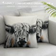 thumbnail image 3 of BCIIG Throw Pillow Cover Portrait of a Highland Cow Pillow Case Decorative  Outdoor Cushion Couch Sofa Pillowcases 18x18in, 3 of 5