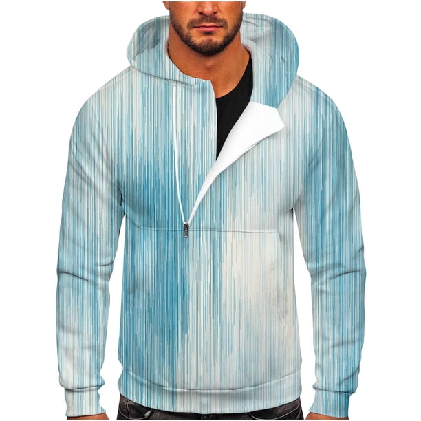 Sudadera informal con estampado de degradado y media cremallera para hombre Pompotops oipoqjl52318