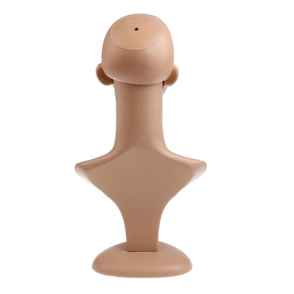 Dualoai 17.7" Plastic Wig Head - Tall Female Mannequin Head Wig Stand and Holder Model,