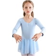 thumbnail image 4 of Gyratedream Toddler Girls Long Sleeve Sparkle Ballet Skirted Leotard Dance Dress Skirt Gymnastic Ballerina Outfit, 4 of 8