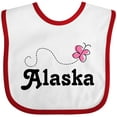 thumbnail image 3 of Inktastic Alaska Butterfly Girls Baby Bib, 3 of 4