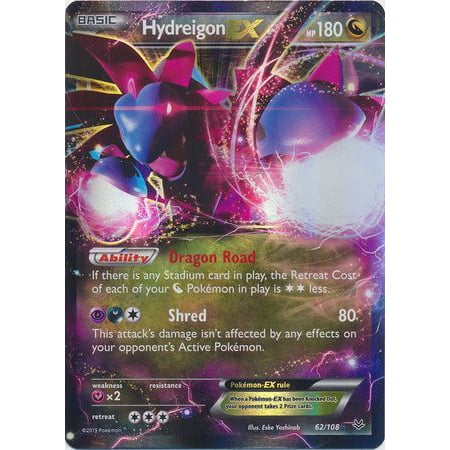 Hydreigon EX ULTRA RARE 62/108 XY Roaring Skies Pokemon card TCG NM HOLO
