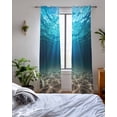 thumbnail image 3 of Light Blue Ocean Waves Sheer Curtains 84 Inch Length 2 Panels Set for Living Room/Bedroom, Summer Beach Coastal Abstract Kitchen Curtains Grommet Semi-Sheer Curtains Window Treatments 42"x84"x2, 3 of 7