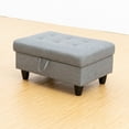 thumbnail image 3 of JESTOP Ottoman with Storage, Fabric Ottoman Foot Rest Stool, Rectangle Upholstered Footstool, Storage Bench, 34", 3 of 7