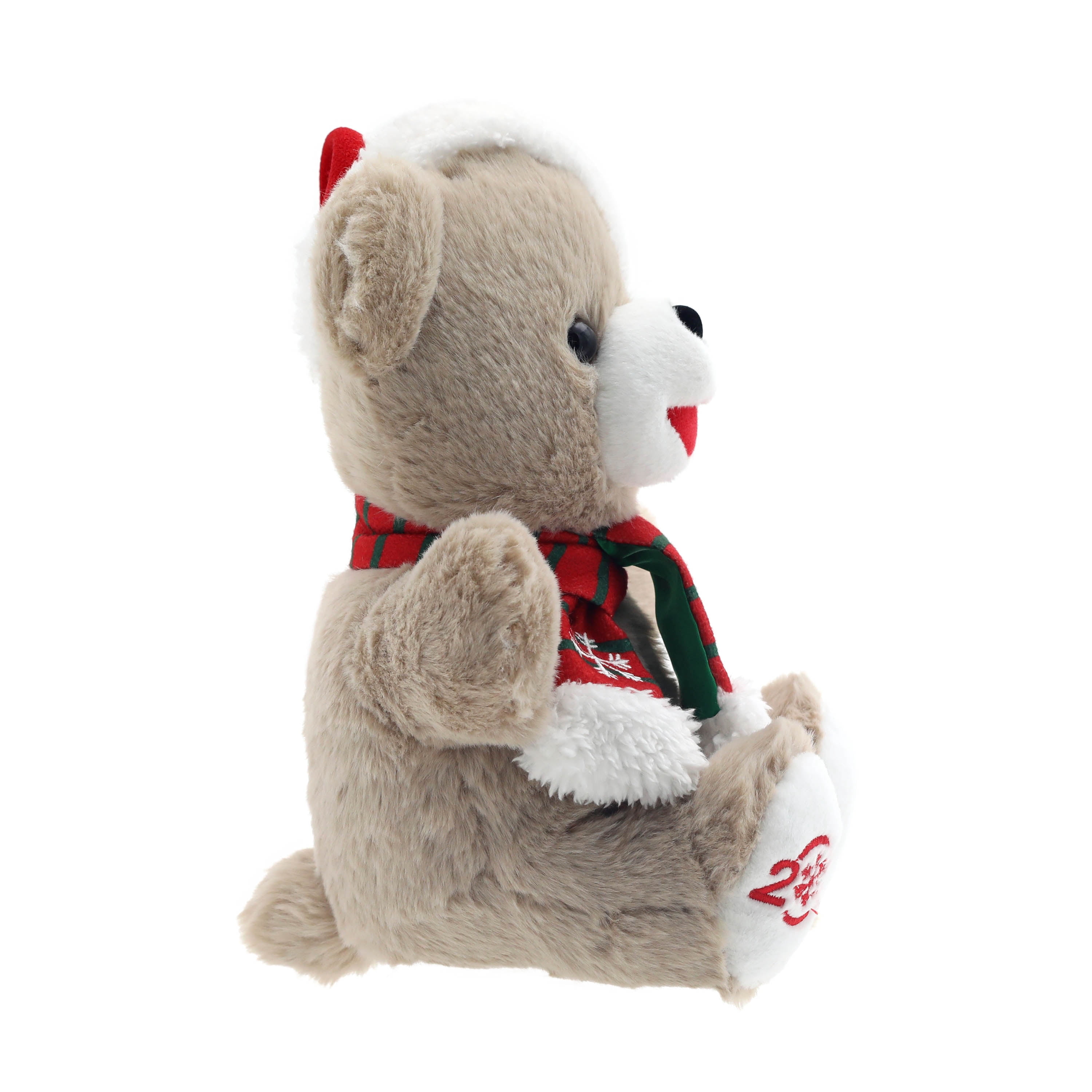 9IN Holiday Time Snowflake Teddy Brown and Red Boy