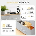 thumbnail image 4 of Simenmax 9 Drawers Dresser for Bedroom, Tall Fabric Closet Chests Organizer Tower Furniture with Wooden Top Metal Frame for Bed Room, Living Room, Hallway, Entryway,Light Gray, 4 of 8