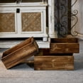 thumbnail image 4 of Sintosin Rustic Wooden Crate Set of 3, Distressed Wood Crate Box for Display, Farmhouse Wooden Basket with Side Handles, Decorative Wood Storage Bins, Storage Containers for Living Room, 4 of 8