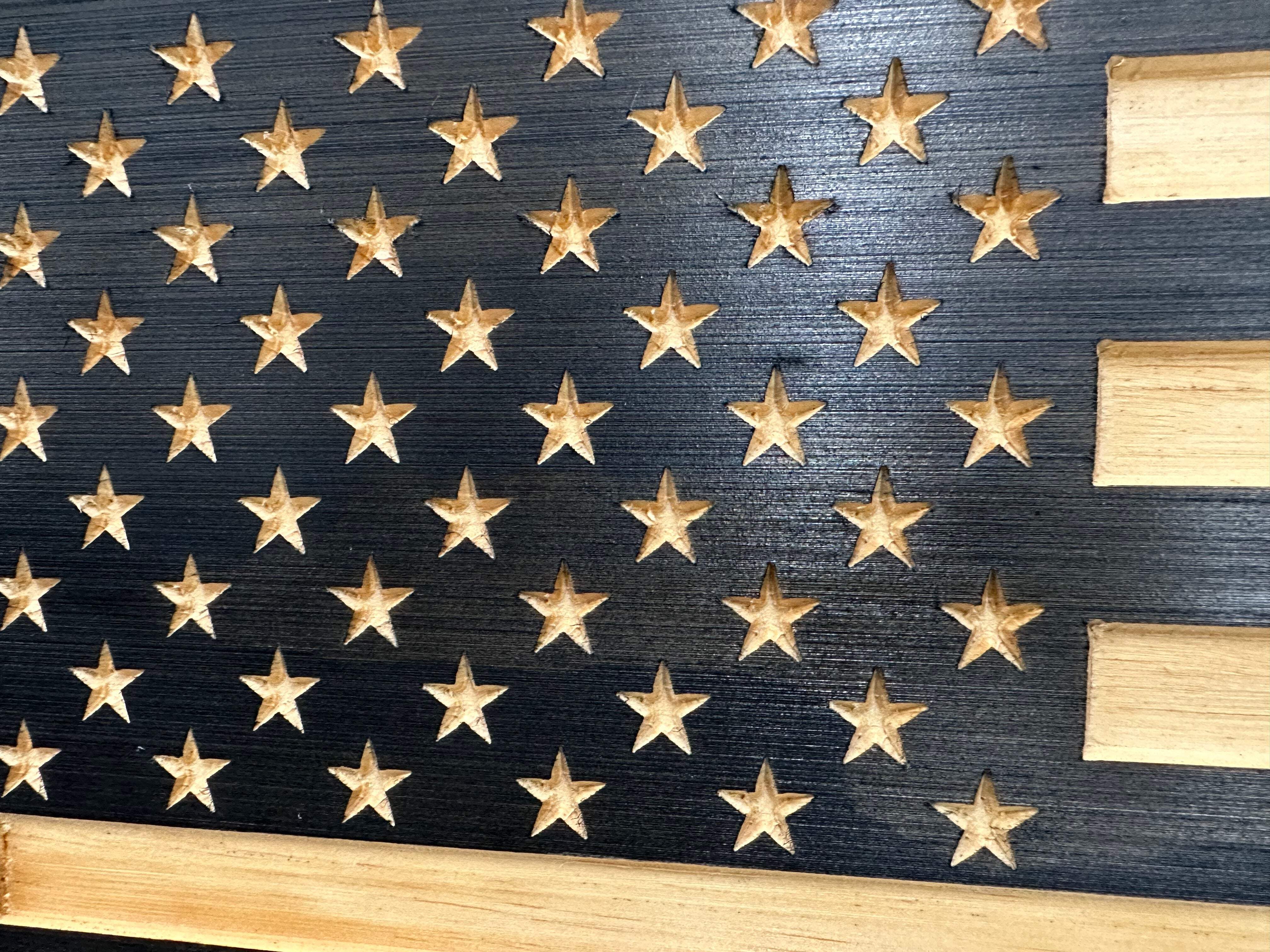 Bellewood Designs Carved American Flag Gun Safe Wall Decor - Securely Store Your Firearm In Plain Sight
