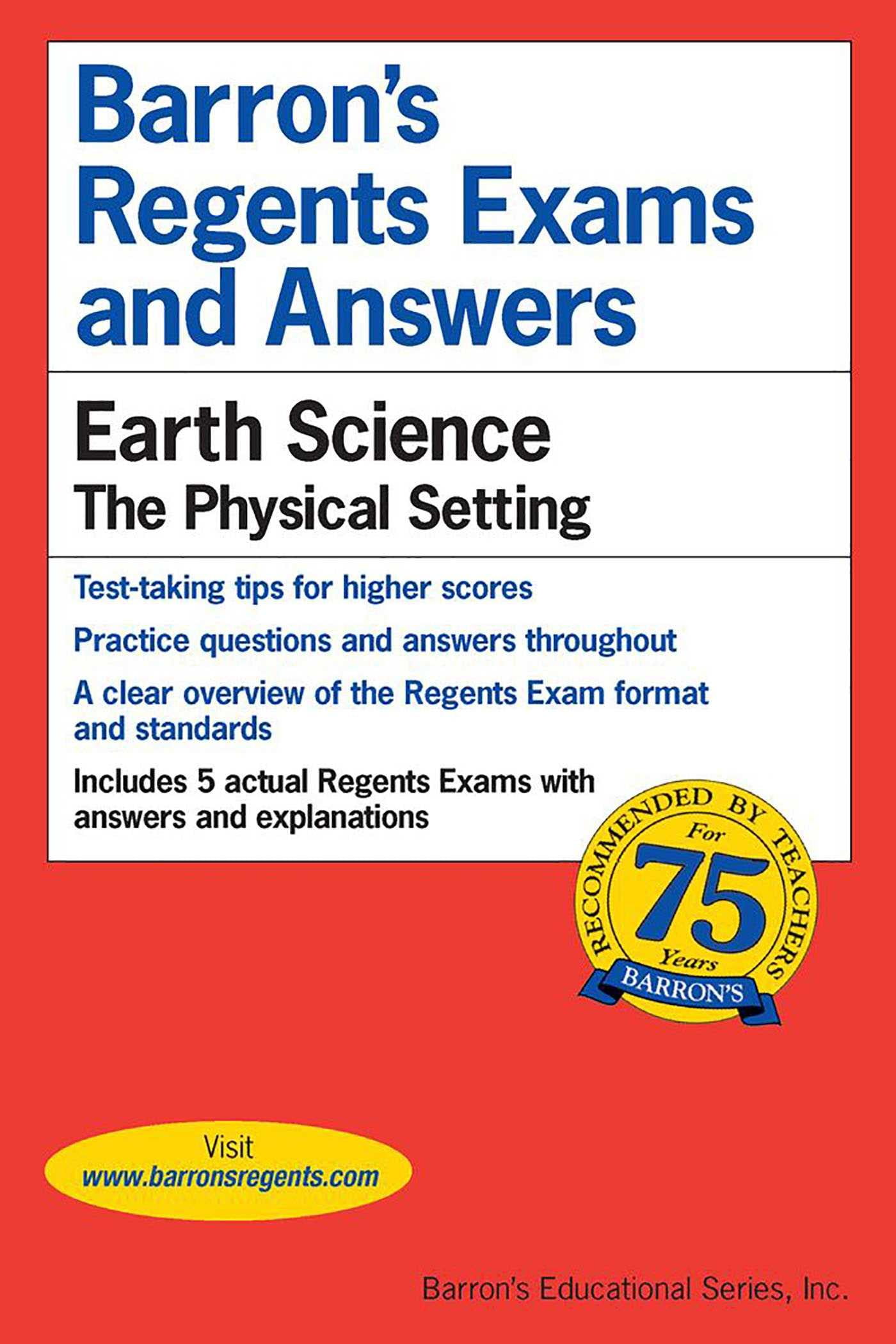 Barron's Regents NY Regents Exams and Answers Earth Science