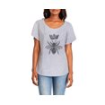 thumbnail image 2 of Hey You, Love Large Women's Handprinted Gray T-Shirt, "Queen Bee", 2 of 3