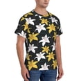 thumbnail image 4 of Yiaed Lilies Flowers Print Mens Short Sleeve Tight Fit T-Shirt, Crewneck Casual Tee-Medium, 4 of 5