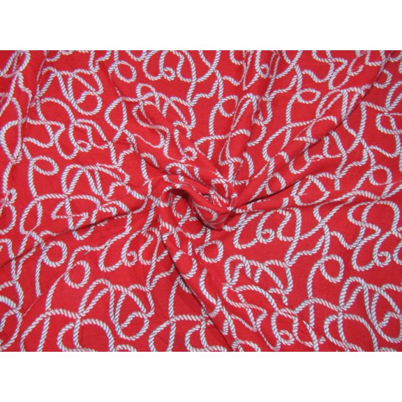 Rayon Printed fabric RED color 44quot; wide