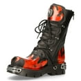 thumbnail image 5 of New Rock 591-S1 Black/Red Gothic Leather Flame Boots 41, 5 of 8